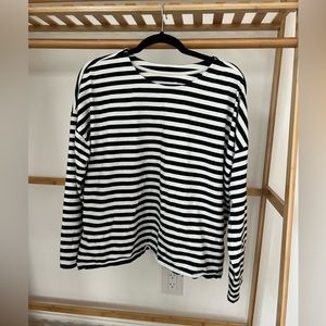 Nordstrom stripe long sleeve tee drop shoulder boxy fit